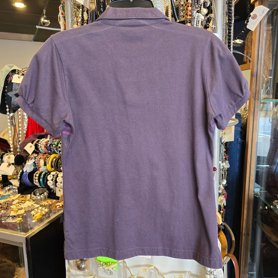 PATAGONIA Purple Polo Shirt XS - PopRock Vintage. The cool quotes t-shirt store.