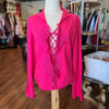 CLEARANCE! NARACAMICIE Pink Lace Front Top L - PopRock Vintage. The cool quotes t-shirt store.