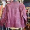 DIALOGUE Red Floral Embordered Leather Jacket 6 - PopRock Vintage. The cool quotes t-shirt store.