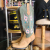 SONORA BY DOUBLE H Green/Pink Floral Embroidery Boots 6 - PopRock Vintage. The cool quotes t-shirt store.