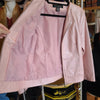 DIALOGUE Pink Zip Up Leather Jacket M - PopRock Vintage. The cool quotes t-shirt store.