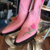 JAVER Pink Rose Leather Pointed Boots 6 - PopRock Vintage. The cool quotes t-shirt store.