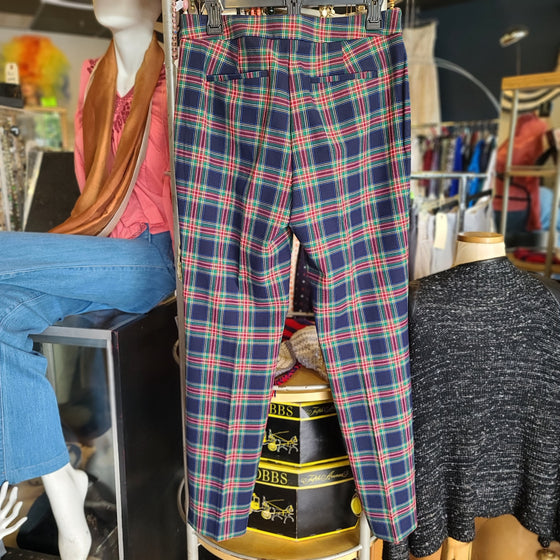 TALBOTS Blue/Red/Green Plaid Pants 8 - PopRock Vintage. The cool quotes t-shirt store.