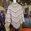 VINTAGE BUTTE KNIT Grey/Yellow Poncho OS - PopRock Vintage. The cool quotes t-shirt store.