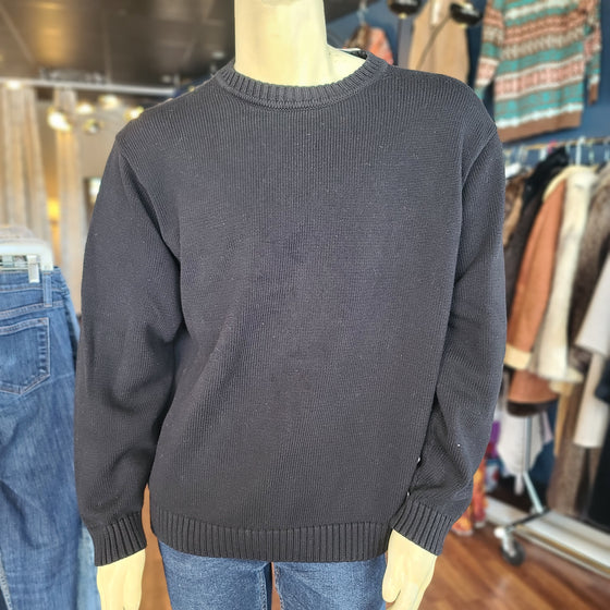 LL BEAN Black Cotton Sweater Men's XL - PopRock Vintage. The cool quotes t-shirt store.
