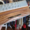 BRAHMIN Blue/Brown Embossed Leather Wallet - PopRock Vintage. The cool quotes t-shirt store.