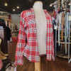 EDDIE BAUER Red/White Flannel XS - PopRock Vintage. The cool quotes t-shirt store.