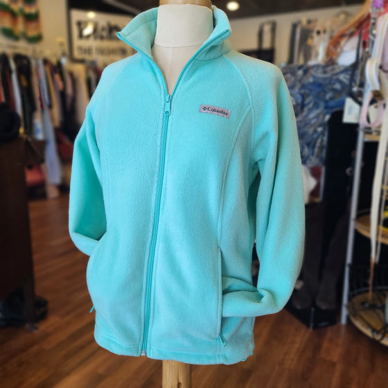 COLUMBIA Turquoise Zip Up Fleece M - PopRock Vintage. The cool quotes t-shirt store.