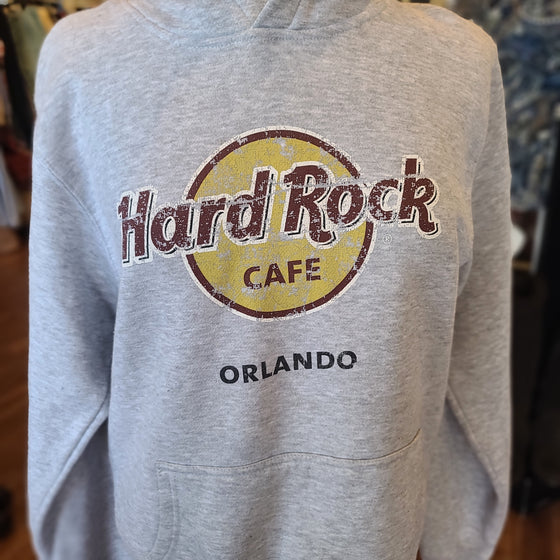 HARDROCK CAFE Light Grey Hardrock "Orlando" Hoodie M - PopRock Vintage. The cool quotes t-shirt store.