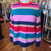 CHARTER CLUB Pink/Gold/Teal Stripe Sweater PL - PopRock Vintage. The cool quotes t-shirt store.