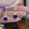 NAVY & WHITE Crystal Dangle Earrings - PopRock Vintage. The cool quotes t-shirt store.