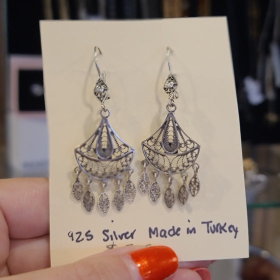 925 STERLING SILVER Chandelier Earrings - PopRock Vintage. The cool quotes t-shirt store.