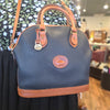 VINTAGE DOONEY & BOURKE Navy All Weather Pebbled Leather Crossbody - PopRock Vintage. The cool quotes t-shirt store.