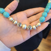 TURQUOISE/Silver Tone Big Bead Necklace - PopRock Vintage. The cool quotes t-shirt store.