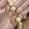 CREAM Ball Bead Necklace w. Clasp - PopRock Vintage. The cool quotes t-shirt store.