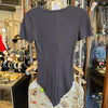CHERI Grey Ribbed Body Suit XS - PopRock Vintage. The cool quotes t-shirt store.