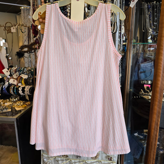 LULAROE Pink/White Vertical Stripe Sleeveless Dress S - PopRock Vintage. The cool quotes t-shirt store.