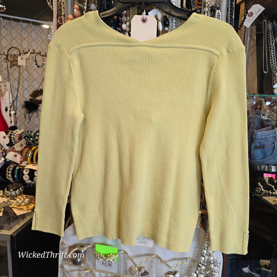 TALBOTS Yellow Ribbed Long Sleeve S - PopRock Vintage. The cool quotes t-shirt store.