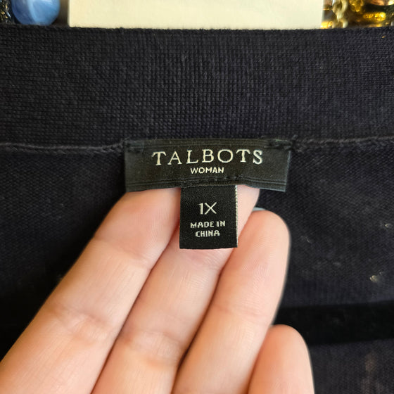 TALBOTS Black Cardigan 1X - PopRock Vintage. The cool quotes t-shirt store.