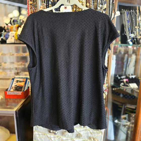 TALBOTS Black Dotted Sleeveless Top 2X - PopRock Vintage. The cool quotes t-shirt store.