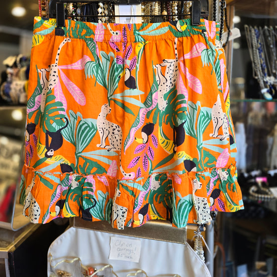 CHRISTIAN SIRIANO Tropical Animal Mini Skirt XL - PopRock Vintage. The cool quotes t-shirt store.