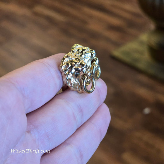VINTAGE Lion Door Knocker Clip On Earrings - PopRock Vintage. The cool quotes t-shirt store.