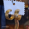 GOLD TONE Embossed Hoop Earrings - PopRock Vintage. The cool quotes t-shirt store.