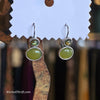 SILVER TONE Dual Green Drop Earrings - PopRock Vintage. The cool quotes t-shirt store.