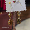 RED/Golden Dangle Earrings - PopRock Vintage. The cool quotes t-shirt store.