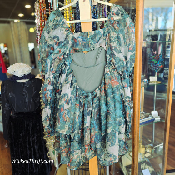 SELKIE "Unicorn Defends Himself" Puff Mini Dress L - PopRock Vintage. The cool quotes t-shirt store.
