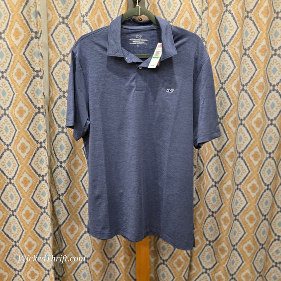 VINEYARD VINES NWT Blue Stripe Polo L - PopRock Vintage. The cool quotes t-shirt store.
