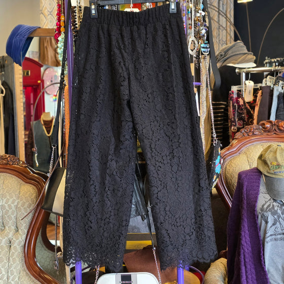 ISAAC MIZRAHI LIVE Black Lace Pants XXS