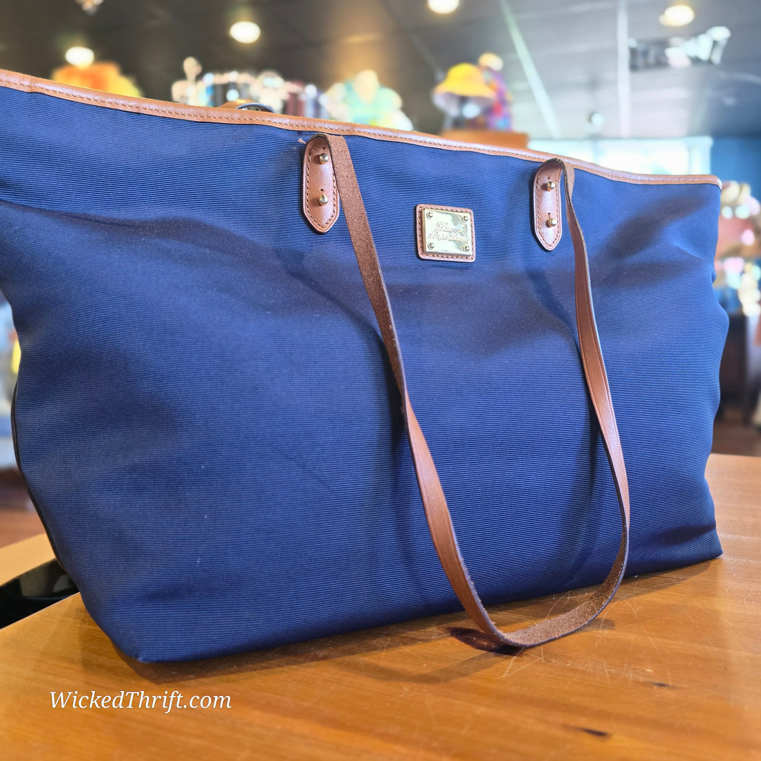  LAUREN RALPH LAUREN Blue Tote w. Leather Trim AS IS - PopRock Vintage. The cool quotes t-shirt store.