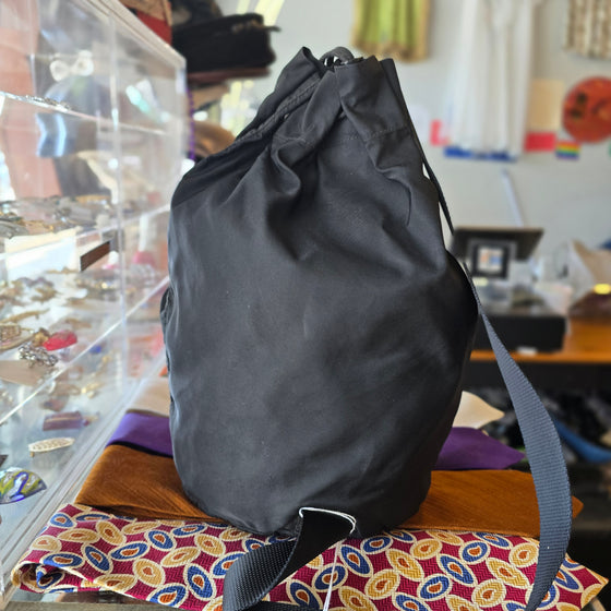 PRADA Black Nylon Drawstring Bucket Bag - PopRock Vintage. The cool quotes t-shirt store.