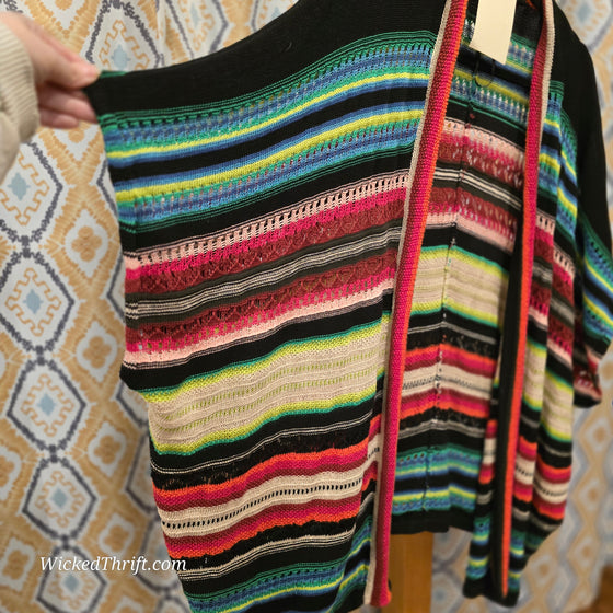 LAUREN RALPH LAUREN Colorful Knit Open Front Cardigan L/XL - PopRock Vintage. The cool quotes t-shirt store.
