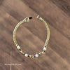 GOLDEN Faux Pearl & Red Rhinestone Tennis Bracelet - PopRock Vintage. The cool quotes t-shirt store.