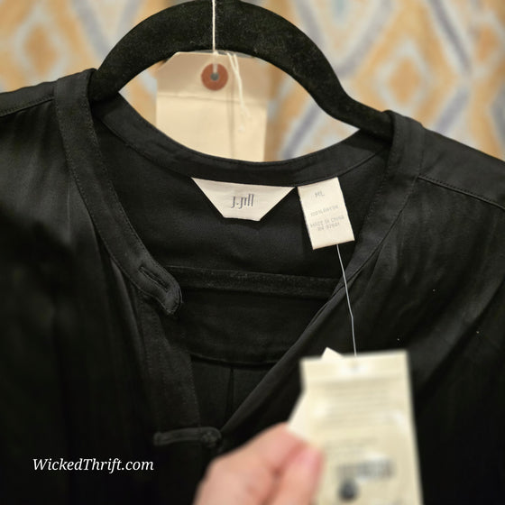 J JILL NWT Black Asian Inspired Cardigan ML - PopRock Vintage. The cool quotes t-shirt store.