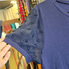 NEW CHOICE Blue Polkadot Mesh Sleeve Top XXL