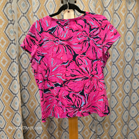 LILLY PULITZER Pink/Blue Tee XL - PopRock Vintage. The cool quotes t-shirt store.