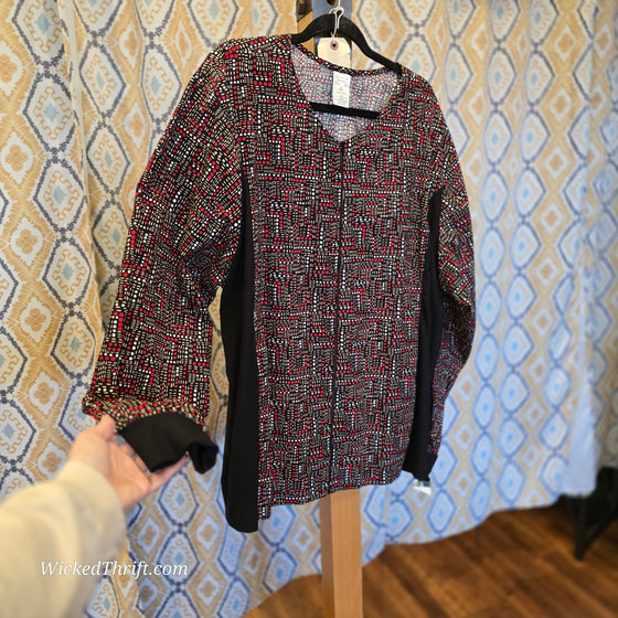 CHEROKEE Black/Red Zip Up Jacket 4X - PopRock Vintage. The cool quotes t-shirt store.