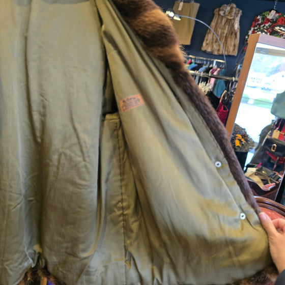 VINTAGE Stripe Raccoon Car Coat
