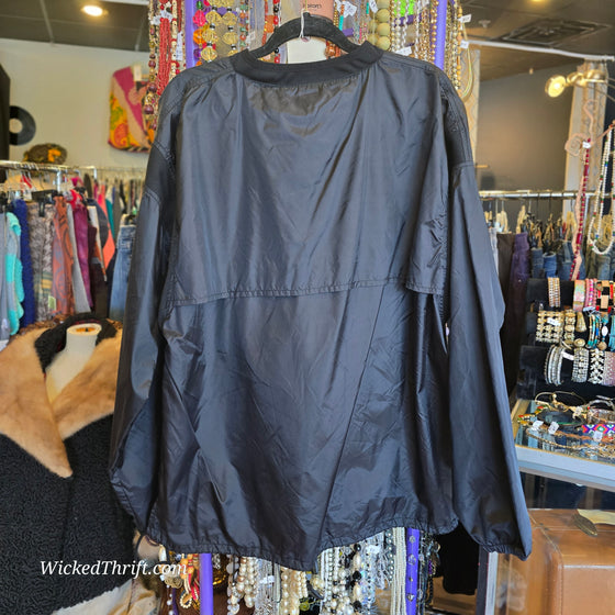 R Black Nylon Wind Breaker MENS L