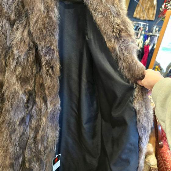 VINTAGE Beaver Full Length Coat