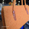 VINTAGE IRISH HANDWOVEN TWEED Orange Handbag