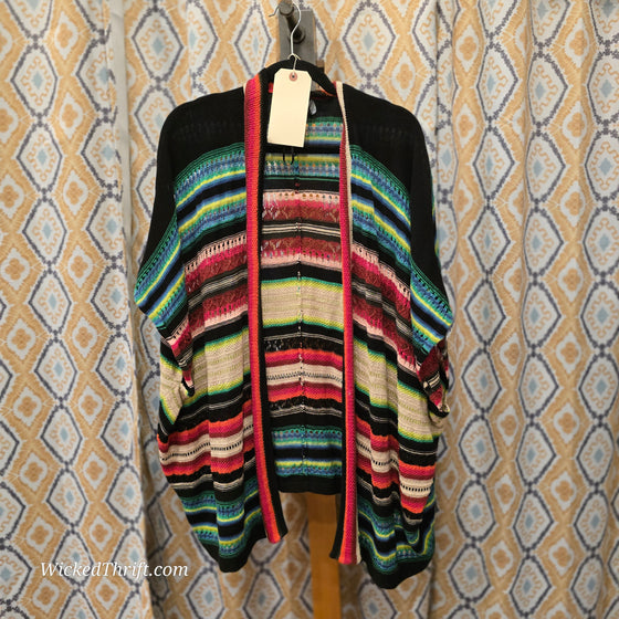 LAUREN RALPH LAUREN Colorful Knit Open Front Cardigan L/XL - PopRock Vintage. The cool quotes t-shirt store.